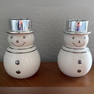 VTG Harry SLATKIN Ceramic Snowman Candle Holder from Slatkin Bath & Body Works